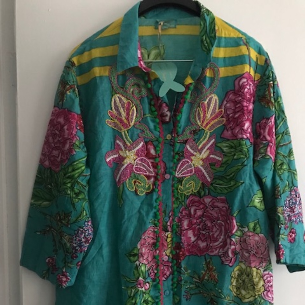 New Antica Sartoria EmbroideredTunic Dress size XL